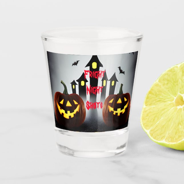 Verre A Shot Fright Night Shots Déplaisant Halloween Citrouille (Devant)