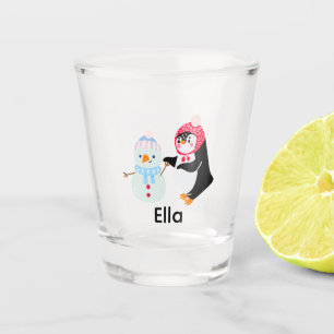 Verre A Shot Frosty le bonhomme de neige et le pingouin