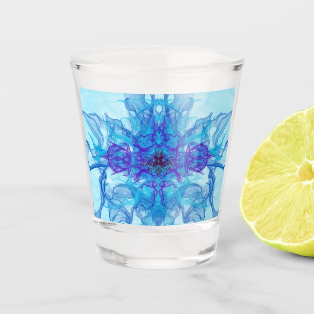 Verre A Shot FUMÉE BLEUE - Art Fractal - (Devant)