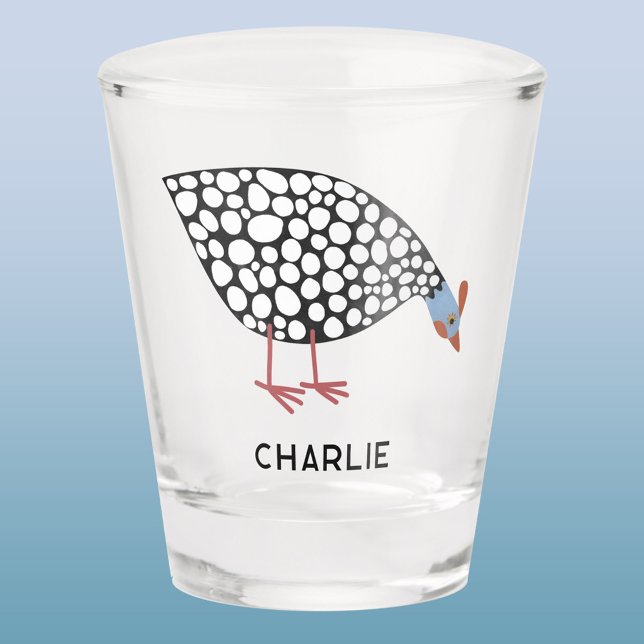 Verre A Shot Fun Guinée Fowl Personnalisé (Fun Guinea Fowl personalized name shot glass for poultry lovers!)
