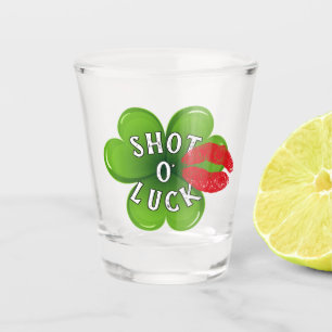 Verre A Shot Funky Irish Kiss Lucky Green Clover Leaf