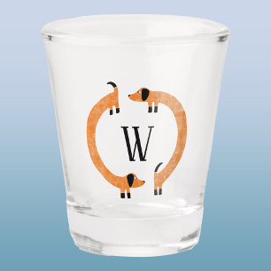 Verre A Shot Funny Dachshund Saucisse Chien Monogramme