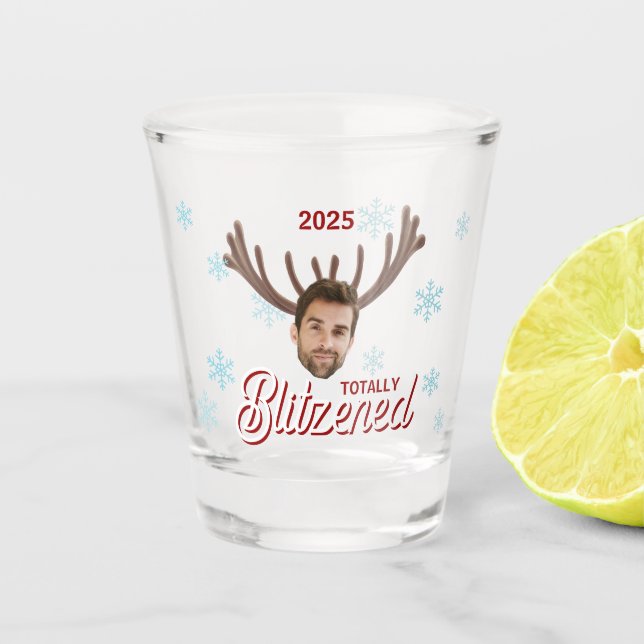 Verre A Shot Funny Photo Face Blitzened Christmas Custom Gift (Devant)