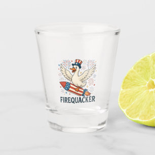 Verre A Shot Funny Rubber Duck USA Patriotic Firequacker 4e
