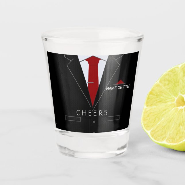 Verre A Shot Funny Shot Glass Nom personnalisé Costume d'affair (Devant)