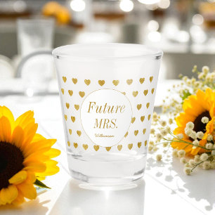 Verre A Shot Futur Madame Fête de Mariée Jaune Blanc 
