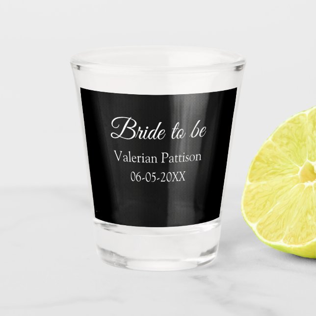 Verre A Shot futurelle nom date noir blanc shower de mariage no (Devant)