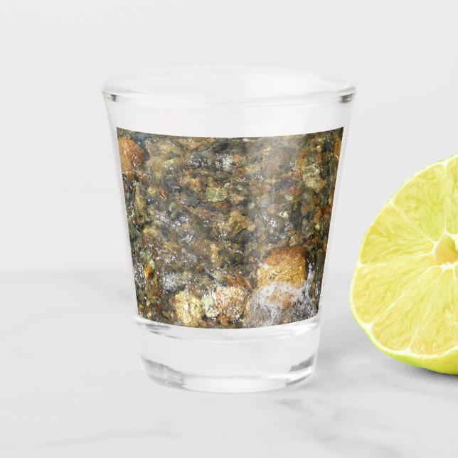 Verre A Shot Galets Brown et gris naturel Abstrait (Devant)