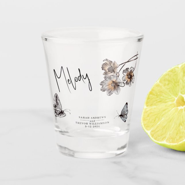 Verre A Shot Gamme Minimale de pavots en terre cuite (Devant)