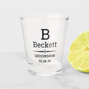 Verre A Shot Garçon d'honneur Monogrammé