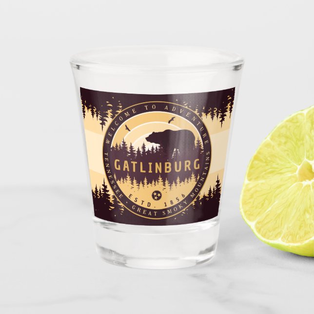 Verre A Shot Gatlinburg Tennessee Ours Pins Nature (Devant)