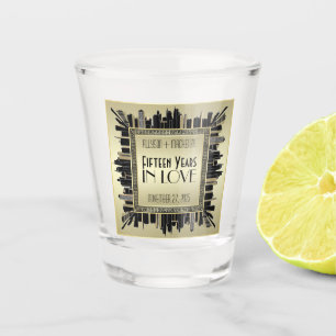 Verre A Shot Gatsby d'or au Champagne Mariage Art déco