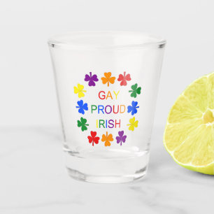 Verre A Shot Gay Fier Irlandais LGBT Rainbow Shamrocks