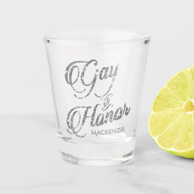 Verre A Shot Gay of Honor | Soins personnalisés de la fête de l (Devant)