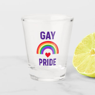 Verre A Shot Gay pride Coeur et arc-en-ciel