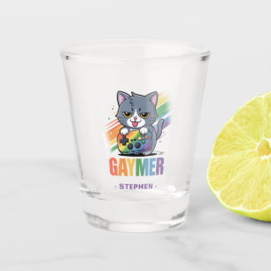 Verre A Shot Gaymer - Rainbow Gaming Cat avec console LGBTQ 2
