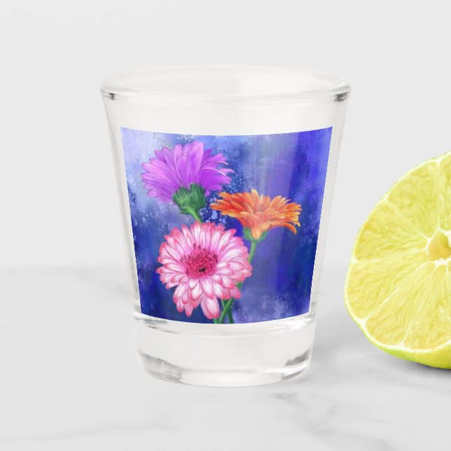 Verre A Shot Gerbera Daisies Tiré (Devant)