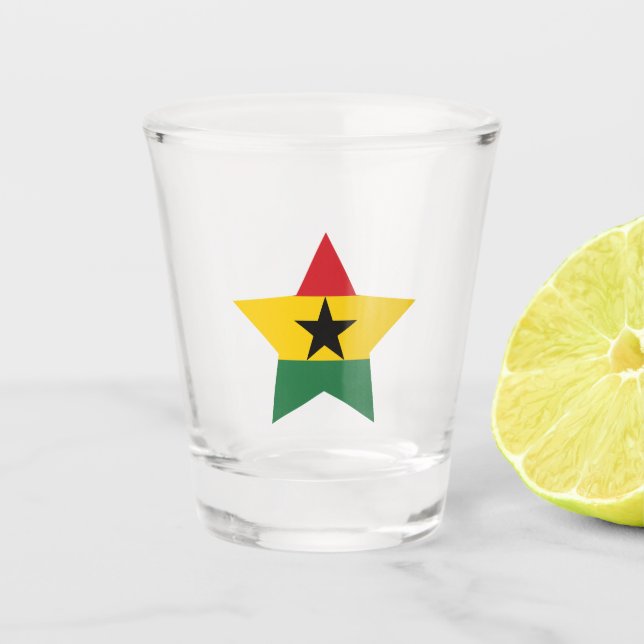 Verre A Shot Ghana Drapeau noir (Devant)