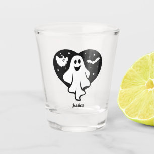 Verre A Shot Ghost Halloween mignon Avec Coeur Et Chat