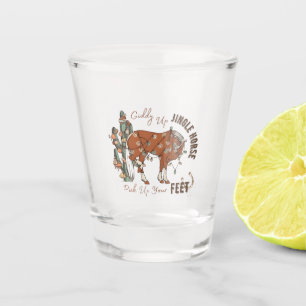 Verre A Shot Giddy Up Jingle Horses Ramassez Vos Pieds Noël