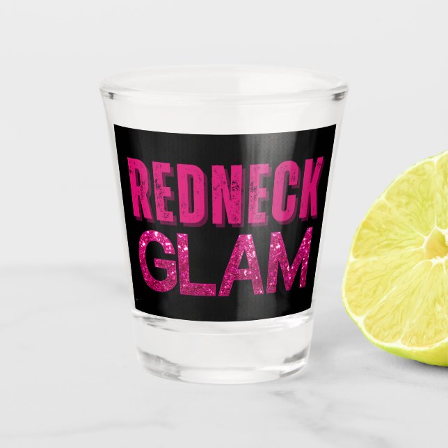 Verre A Shot Glam Rock Rouge Paillettes (Devant)