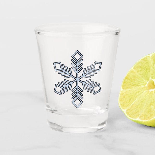 Verre A Shot Glitter Snowflake - Baby Blue Branches (Devant)