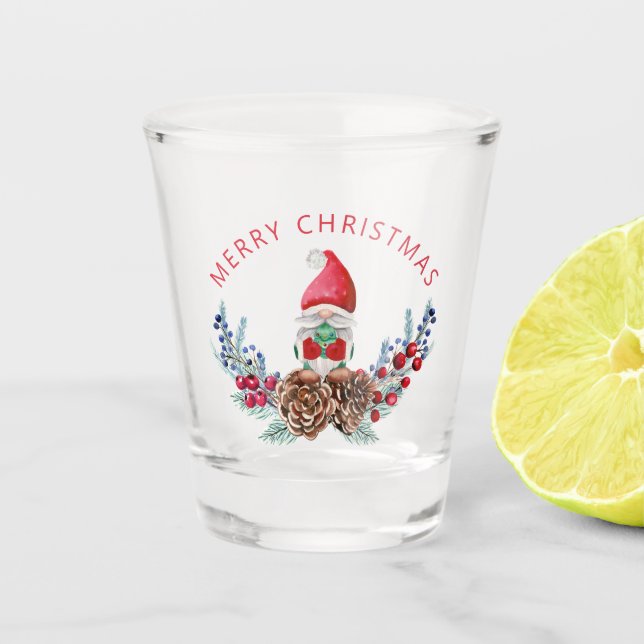 Verre A Shot Gnome de Noël sur la couronne (Devant)