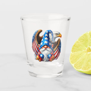 Verre A Shot Gnome Patriotique et Aigle Célébration America 250
