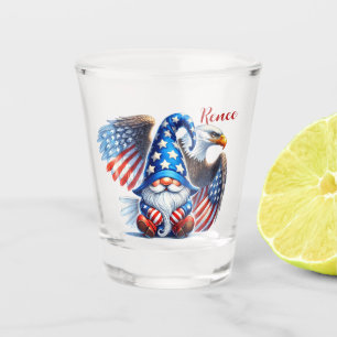Verre A Shot Gnome Patriotique et Célébration Américaine de l'A