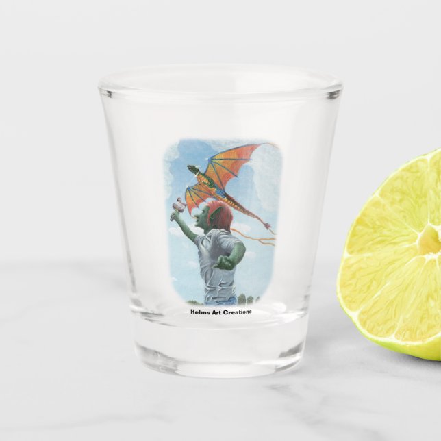 Verre A Shot Goblin Volant Arc-en-ciel Dragon Imaginaire Tiré v (Devant)