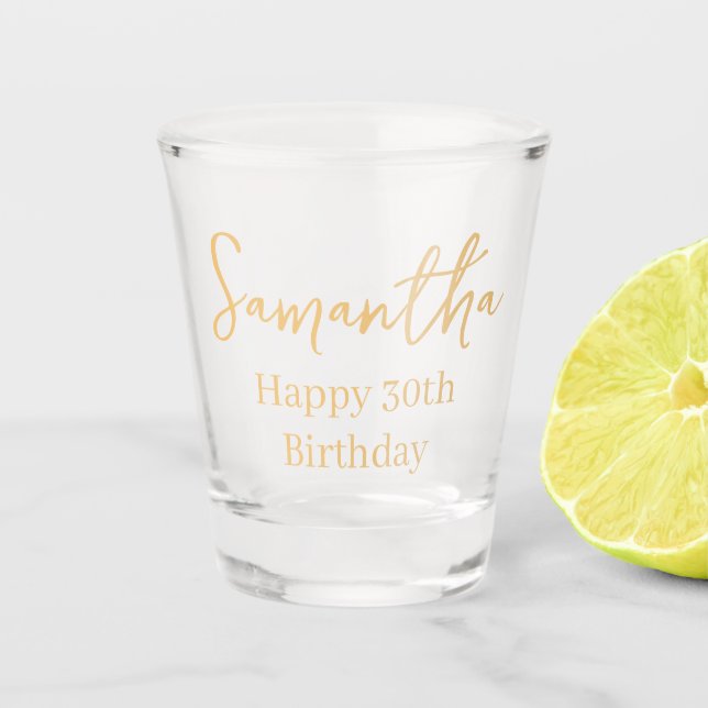 Verre A Shot Gold Elegance Joyeux 30e anniversaire (Devant)