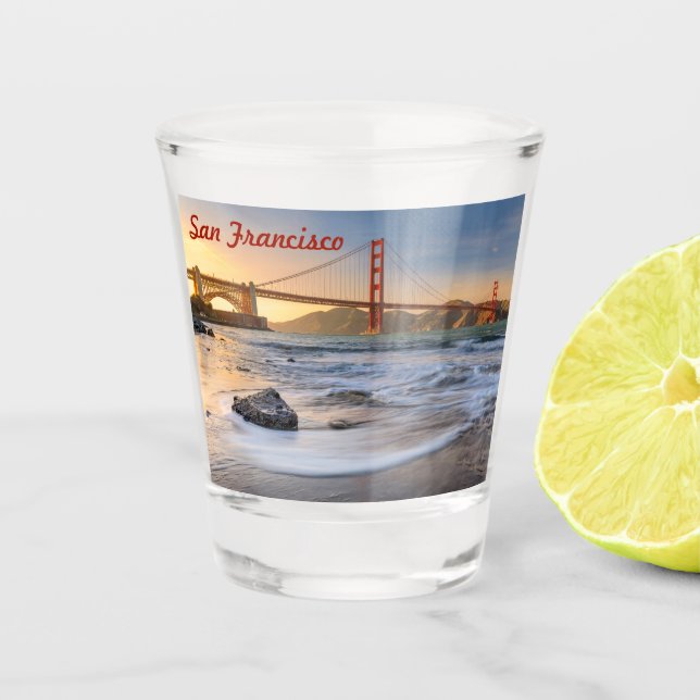 Verre A Shot Golden Gate Bridge à San Francisco au coucher du s (Devant)