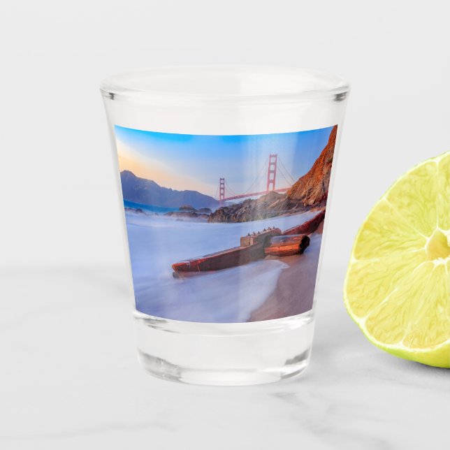 Verre A Shot Golden Gate Bridge à San Francisco, Baker Beach (Devant)