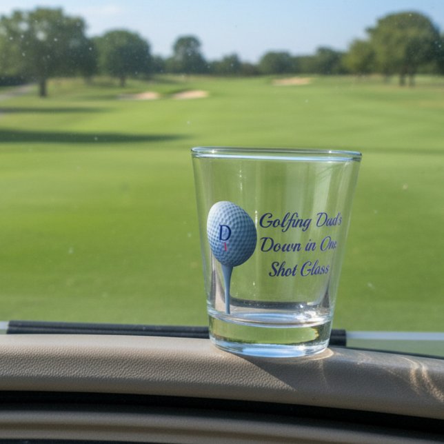 Verre A Shot Golf Drôle En Un Coup De Glace De Golfeur (For your Golfing Dad (or mom or you) Just add your initial and golf ball number. )