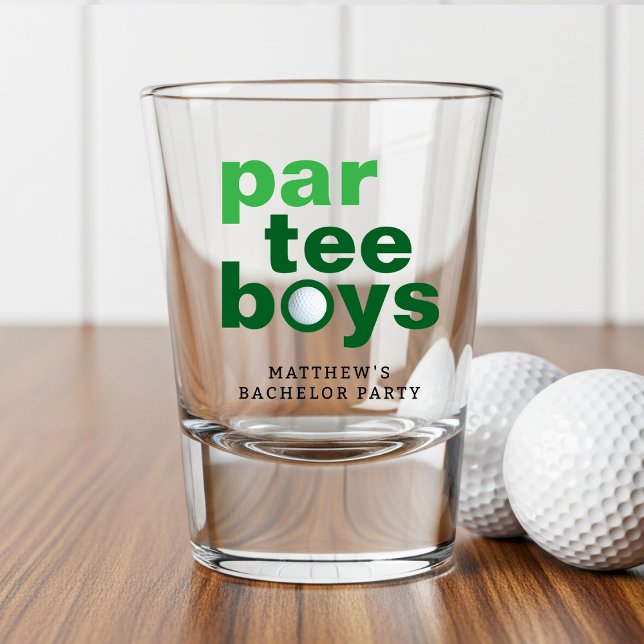 Verre A Shot Golf Enterrement de Garçon Par Tee Boys Blanc (Golf Bachelor Party Par Tee Boys White Shot Glass
)