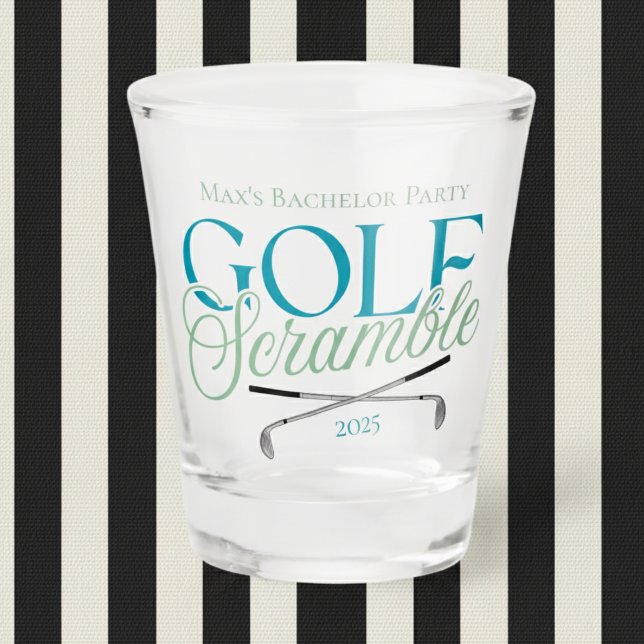 Verre A Shot Golf Scramble Modern Simple Golf Bachelor Party (Get ready to swing into celebration with this custom Golf Scramble bachelor party design!)