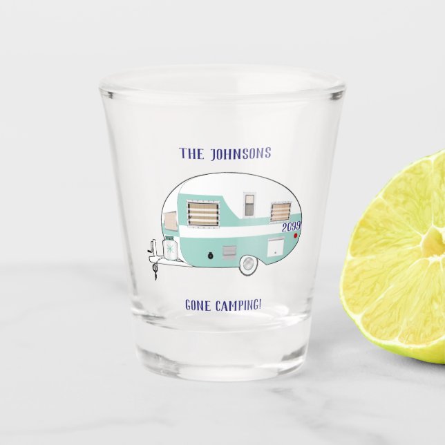 Verre A Shot Gone Camping RV Trailer Camper Shot Glass (Devant)
