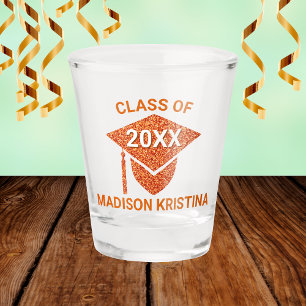 Verre A Shot Grad Glam Orange Casquette Personnalisé Chic Éléga