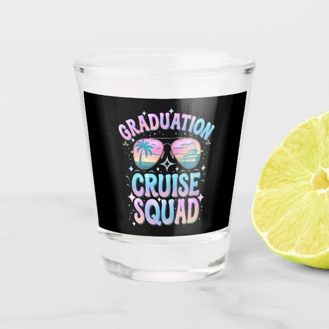 Verre A Shot Graduation Cruise Squad Cruising Ship Retro (Devant)