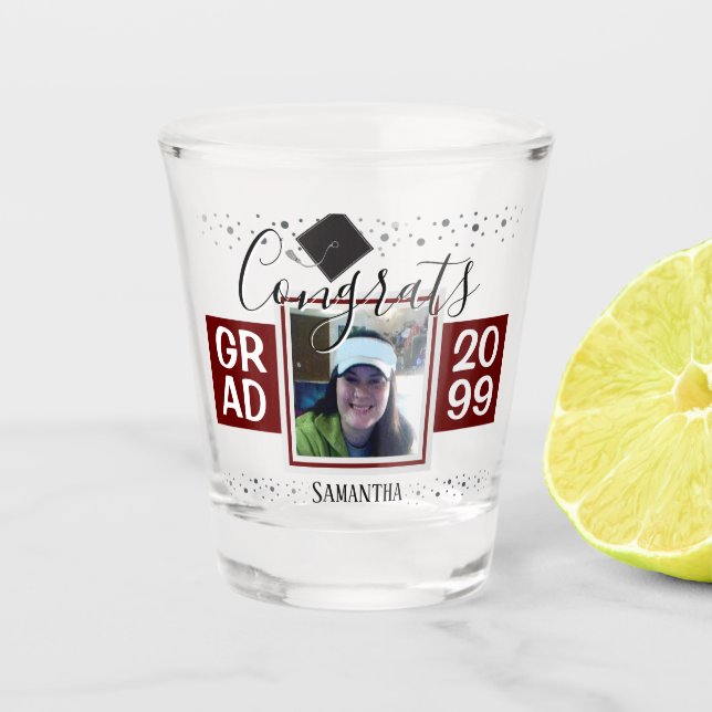 Verre A Shot Graduations Grats de l'année GRAD Vin (Devant)