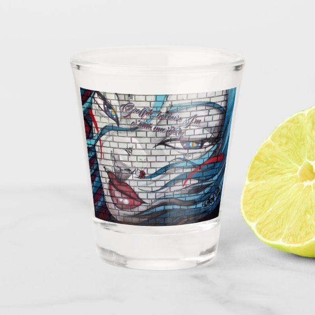 Verre A Shot Graffiti de fille asiatique  (Devant)