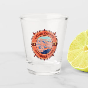 Verre A Shot Grand Canyon Parc national Emblem Retro Compass