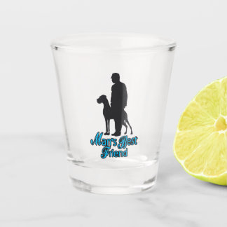Verre A Shot Grand Dane et homme