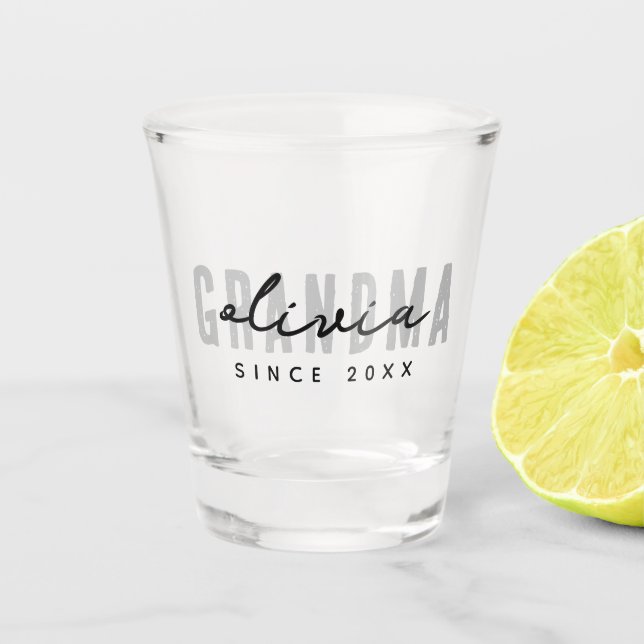 Verre A Shot Grand-mère depuis 20XX Moderne Simple Preppy (Devant)