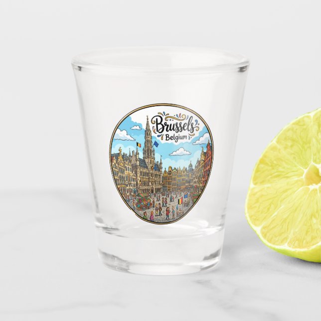Verre A Shot Grand Place Belgique (Devant)