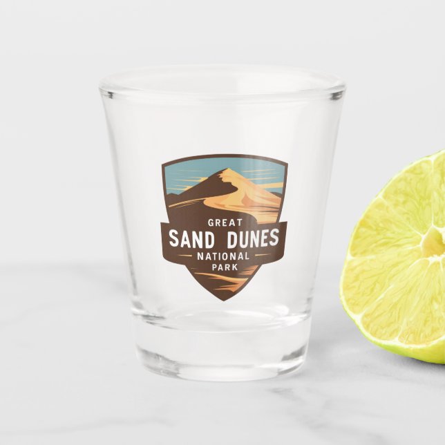 Verre A Shot Grand Sand Dunes National Park Badge de voyage (Devant)