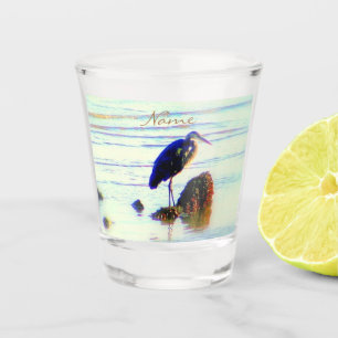 Verre A Shot Grande héron bleu Design Thunder_Cove