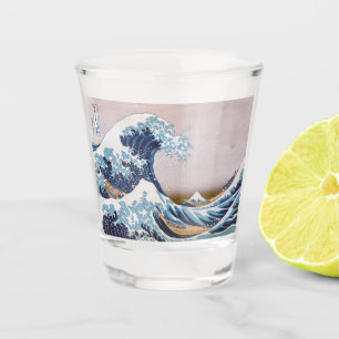 Verre A Shot Grande vague du tsunami Kanagawa Japon par Hokusai