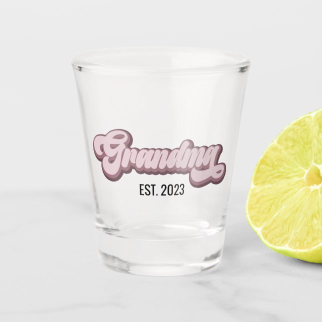 Verre A Shot Grandma Purple Lavande Année personnalisée (Devant)