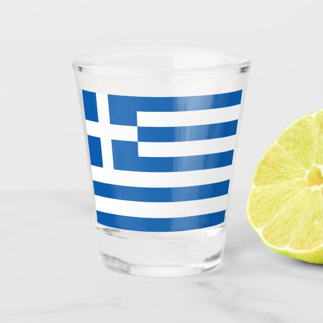 Verre A Shot Grèce Drapeau du patriotisme grec (Devant)